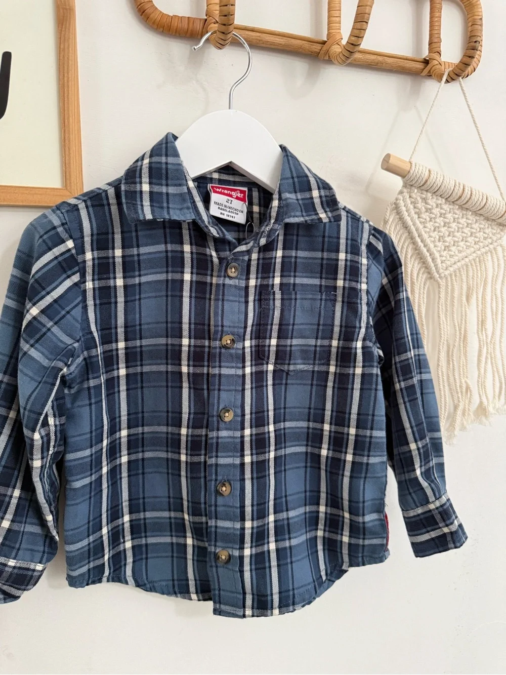 Wrangler - 2T - plaid button up shirt